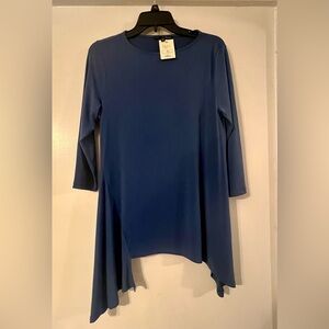 Kozan Woman’s Juliet Top Asymmetrical Blue Top 3/4 sleeves XS